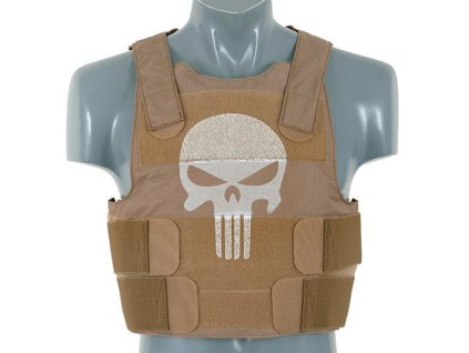 Airsoft vesta Skull Body Armor od 8FIELDS - Coyote. Nízkoprofilová, s nastavitelnou velikostí. Na AirsoftMorava.