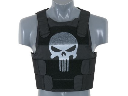 Airsoft vesta Skull Body Armor od 8FIELDS - černá. Nízkoprofilová, s nastavitelnou velikostí. Na AirsoftMorava.