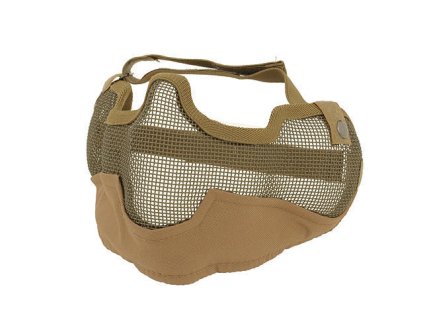 Airsoftová velká ocelová maska v.2 - Coyote. Tvarovatelná, s polstrováním pro pohodlné nošení. Na AirsoftMorava.