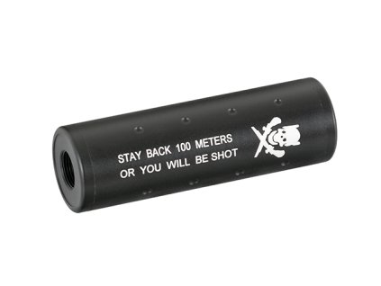 Airsoft tlumič zvuku typ stubby (100mm) od Big Dragon - černý. Hliníkový, s oboustranným závitem 14mm. Na AirsoftMorava.