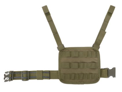 Airsoftový taktický nožní panel malý od 8FIELDS - Olive. S MOLLE a protiskluzovým popruhem. Na AirsoftMorava.