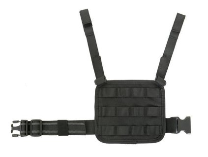 Airsoft taktický nožní panel malý od 8FIELDS - černý. S MOLLE a protiskluzovým popruhem. Na AirsoftMorava.