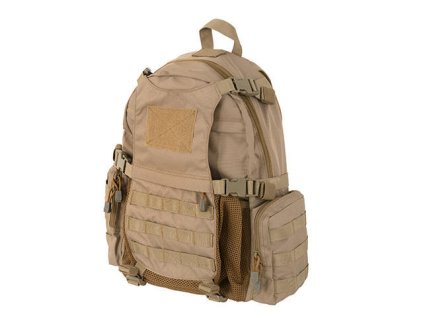 Airsoft taktický batoh (20l) s místem na přilbu od 8FIELDS - TAN. Z polyesteru 1000D. Na AirsoftMorava.