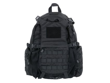 Airsoft taktický batoh (20l) s místem na přilbu od 8FIELDS - černý. Z polyesteru 1000D. Na AirsoftMorava.