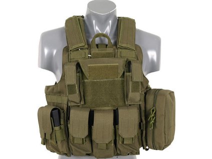 Airsoft taktická vesta CIRAS MAR od 8FIELDS - Olive. Rychloodepínatelná, se sumkami. Na AirsoftMorava.