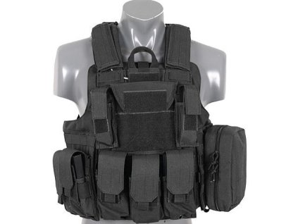 Airsoftová taktická vesta CIRAS MAR od 8FIELDS - černá. Rychloodepínatelná, se sumkami. Na AirsoftMorava.