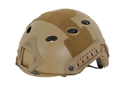 Airsoft replika přilby typ FAST s montážními lištami - coy. Lehká, z ABS. Na AirsoftMorava.