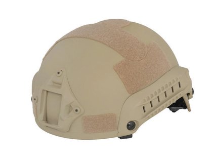 Airsoftová replika přilby Spec-Ops MICH High-Cut - Coyote. S montážními lištami. Na AirsoftMorava.