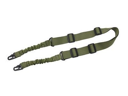 Airsoft popruh 2 bodový Bungee od 8FIELDS - Olive. Možno použít i jako 1 bodový. Na AirsoftMorava.