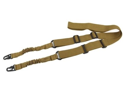 Airsoftový popruh 2 bodový Bungee od 8FIELDS - Coyote. Možno použít i jako 1 bodový. Na AirsoftMorava.