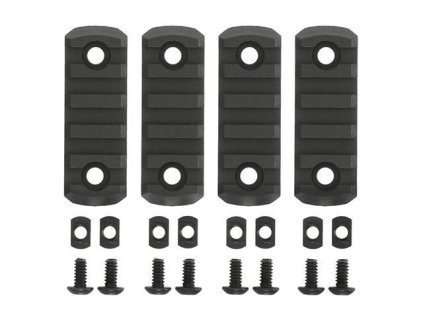 Airsoft sada 4ks polymerových RIS lišt na M-LOK od TMC - černá. Airsoft zbraně online na AirsoftMorava.
