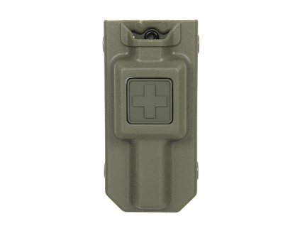 Airsoftová polymerová sumka na pistolové zásobníky od P&J - OD. S MOLLE a opaskovým úchytem. Na AirsoftMorava.