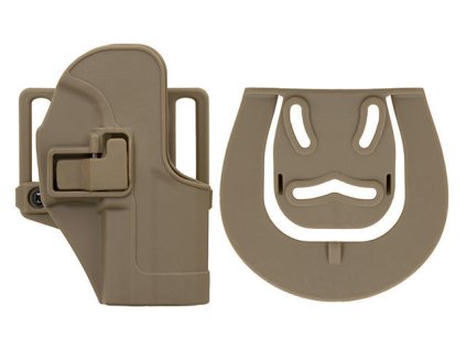 Airsoftové pistolové pouzdro se záchytem pro USP - Coyote. Polymerové, na opasek. Na AirsoftMorava.