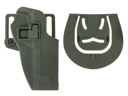 Airsoft pistolové pouzdro se záchytem pro M9 - Olive. Polymerové, na opasek. Na AirsoftMorava.
