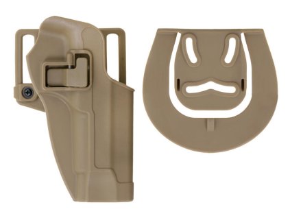 Airsoftové pistolové pouzdro se záchytem pro M9 - Coyote. Polymerové, na opasek. Na AirsoftMorava.
