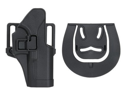 Airsoftové pistolové pouzdro se záchytem pro Glock - černé. Polymerové, na opasek. Na AirsoftMorava.