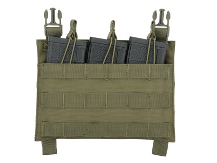 Airsoftová otevřená trojitá sumka na zásobníky kal.7,62 od 8FIELDS - OD. S MOLLE. Na AirsoftMorava.