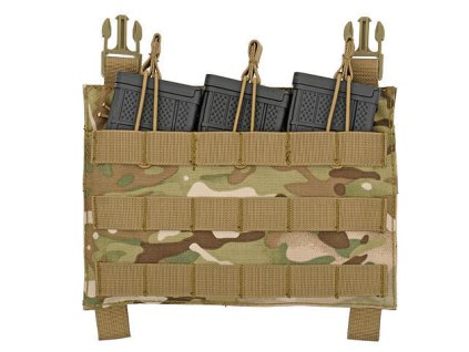 Airsoft otevřená trojsumka na panelu od 8FIELDS - Multicam. Na zásobníky 5.56 nebo 5.45. Na AirsoftMorava.