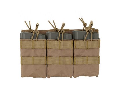 Airsoft otevřená trojitá sumka na zásobníky kal.7,62 od 8FIELDS - TAN. S MOLLE. Na AirsoftMorava.