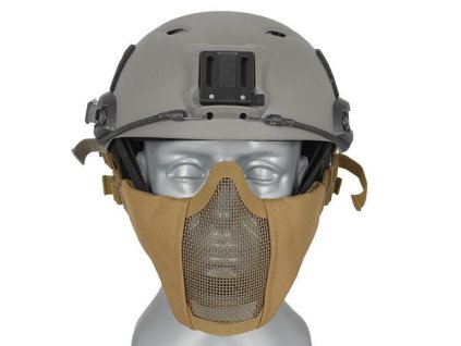 Airsoftová ocelová maska v.2 s uchycením na helmu FAST od WOSPORT - TAN. Na AirsoftMorava.