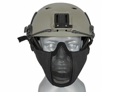 Airsoft ocelová maska v.2 s uchycením na helmu FAST od WOSPORT - BK. Na AirsoftMorava.