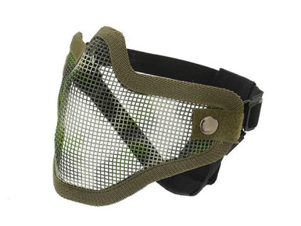 Airsoftová ocelová maska v.1 - Olive/Camo. Tvarovatelná ocelová mřížka. Na AirsoftMorava.
