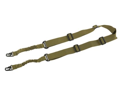 Airsoft nosný pás 2 bodový Bungee - Olive. Nylon, kov a ABS. Na AirsoftMorava.