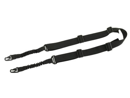 Airsoft nosný pás 2 bodový Bungee - černý. Nylon, kov a ABS. Na AirsoftMorava.