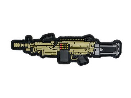 Airsoftová nášivka na suchý zip M249 PVC Patch od TMC, rozměr 115x30 mm. Na AirsoftMorava.