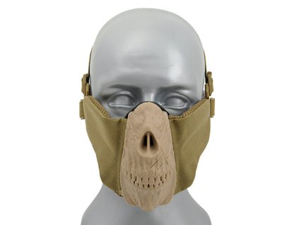 Airsoftová maska na obličej SKULL - Coyote. Polymerová, s gumovou vložkou. Na AirsoftMorava.