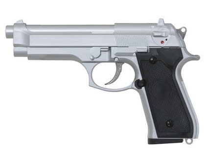 Airsoft plynová pistole M92F/M9 STTI, Silver, Non-Blowback, ABS, 310 FPS. Na AirsoftMorava.