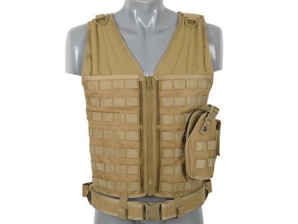 Airsoftová lehká taktická vesta MOLLE od 8FIELDS - Coyote. Se sumkami a opaskem. Na AirsoftMorava.