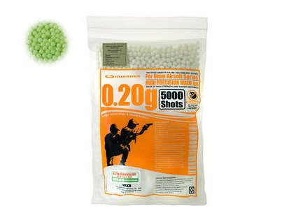 Airsoftové nasvětlovací kuličky Guarder 0,20g, 5000ks, zeleně svítící. Na AirsoftMorava.