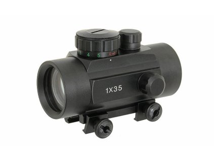 Airsoft tubusový kolimátor 1x35 od A.C.M. (kovový, červená/zelená tečka, 5 stupňů jasu). Na AirsoftMorava.