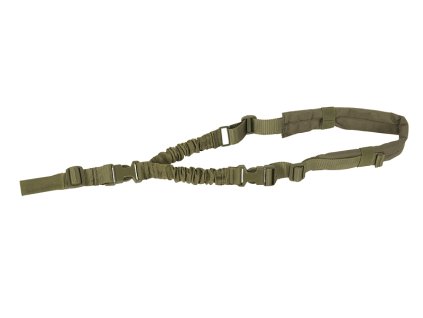 Airsoftový jednobodový polstrovaný bungee popruh od 8FIELDS - Olive. S HK sponou. Na AirsoftMorava.