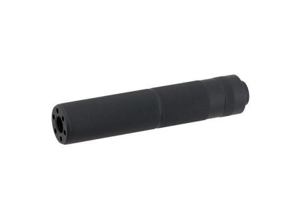 Airsoft imitace tlumiče zvuku 155x30 mm od CYMA - černá. Hliníková, s levotočivým závitem 14mm. Na AirsoftMorava.