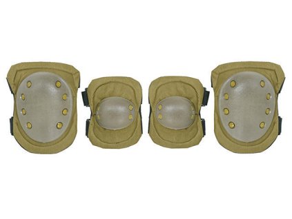 Airsoft chrániče na kolena a lokty od 8FIELDS - Coyote. Materiál ABS a syntetické vlákno. Na AirsoftMorava.