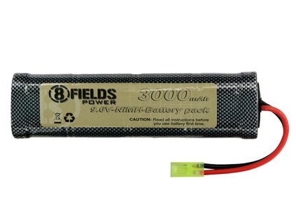 Airsoft NiMH akumulátor 8FIELDS 3000mAh 9,6V, typ large, Tamiya konektor. Na AirsoftMorava.
