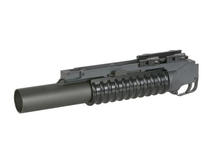 Airsoft granátomet M203 dlouhý na 40mm granáty od A&K (QD RIS montáž). Airsoft zbraně online na AirsoftMorava.