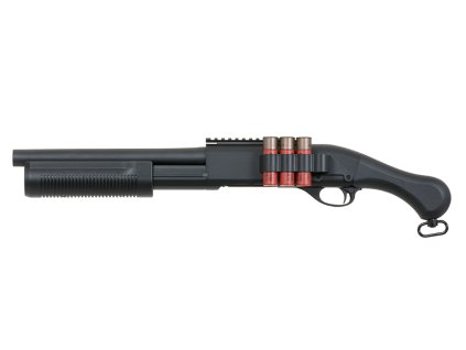 Airsoftová manuální brokovnice CM.357AM od CYMA - černá, celokovová, 3 rány. Airsoft zbraně online na AirsoftMorava.