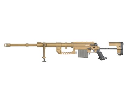 Airsoftová odstřelovací puška ST200 manuální od S&T - TAN, celokovová, s kufrem a dvojnožkou. Na AirsoftMorava.