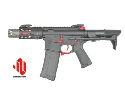 Airsoft puška AEG Strike Industries 4" Raiders PDW od EMG/CYMA (lic. SI, ETU) červená. Airsoft zbraně online na AirsoftMorava.