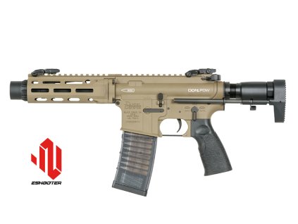 Airsoftová zbraň AEG Daniel Defense DDM4 PDW SBR od EMG/CYMA (lic. DD, Eshooter ETU) FDE. Airsoft zbraně online na AirsoftMorava.