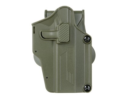 Airsoft nastavitelné pouzdro pro pistole od Amomax - Olive, polymerové, otočné o 360°. Airsoft zbraně online na AirsoftMorava.