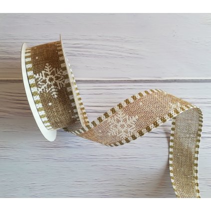 Jutová stuha vianočná 3,8 cm