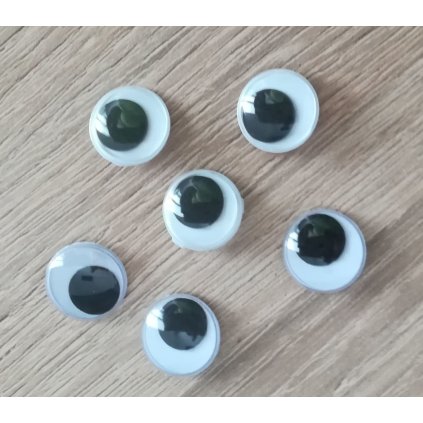 Oči bielo-čierne prišívacie 12 mm