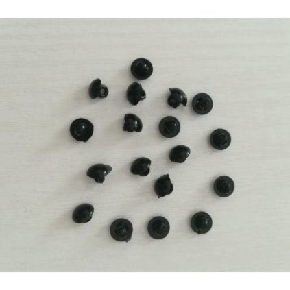 Gombík/oči k našitiu 7 mm čierna 1 pár