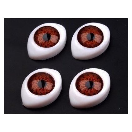 Oči nalepovacie hnedé 12x17 mm