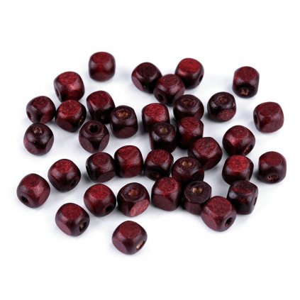 Drevené korálky kocka 8x8 mm 20 g