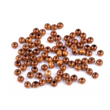 Drevené korálky 6 mm hnedé 10 g